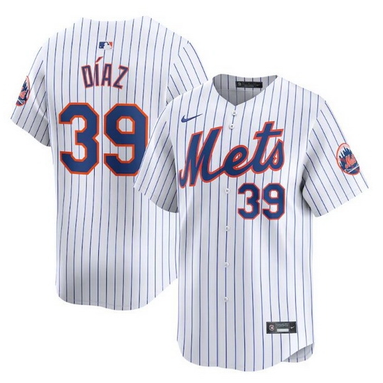 Men New York Mets 39 Edwin Diaz White 2024 Home Limited Stitched Baseball Jersey Men New York Mets 39 Edwin Diaz White 2024 Home Limited Stitched Baseball Jersey