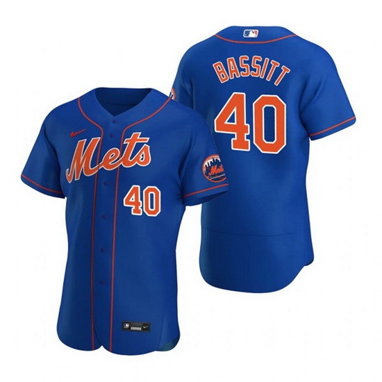Men New York Mets 40 Chris Bassitt Royal Flex Base Stitched jersey Men New York Mets 40 Chris Bassitt Royal Flex Base Stitched jersey