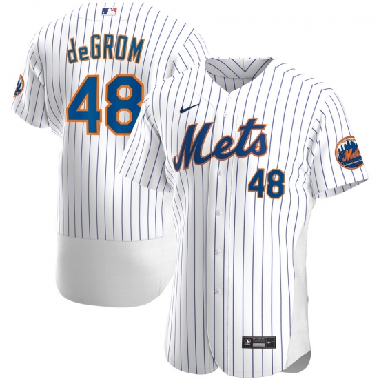 Men New York Mets 48 Jacob deGrom Men Nike White Home 2020 Flex Base Player MLB Jersey Men New York Mets 48 Jacob deGrom Men Nike White Home 2020 Flex Base Player MLB Jersey