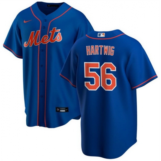 Men New York Mets 56 Grant Hartwig Blue Cool Base Stitched Baseball Jersey Men New York Mets 56 Grant Hartwig Blue Cool Base Stitched Baseball Jersey