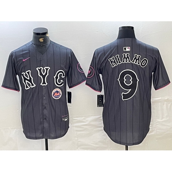 Men New York Mets 9 Brandon Nimmo Graphite 2024 City Connect Limited Stitched Baseball Jersey X Men New York Mets 9 Brandon Nimmo Graphite 2024 City Connect Limited Stitched Baseball Jersey X