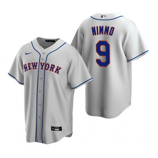 Men New York Mets 9 Brandon Nimmo Grey Cool Base Stitched Baseball Jersey Men New York Mets 9 Brandon Nimmo Grey Cool Base Stitched Baseball Jersey