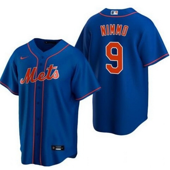 Men New York Mets 9 Brandon Nimmo Royal Cool Base Stitched Baseball Jersey Men New York Mets 9 Brandon Nimmo Royal Cool Base Stitched Baseball Jersey