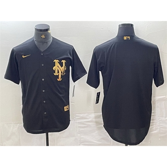 Men New York Mets Blank Black Cool Base Stitched Baseball Jersey Men New York Mets Blank Black Cool Base Stitched Baseball Jersey