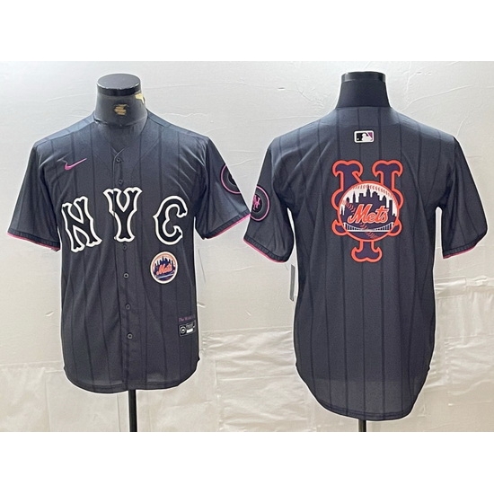 Men New York Mets Team Big Logo Graphite 2024 City Connect Limited Stitched Baseball Jersey 9 Men New York Mets Team Big Logo Graphite 2024 City Connect Limited Stitched Baseball Jersey 9