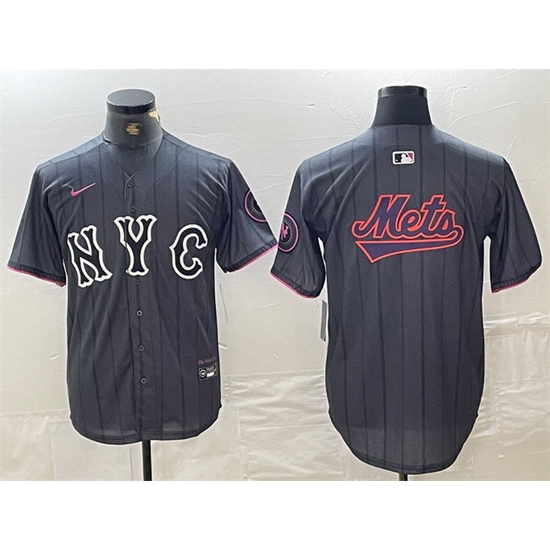 Men New York Mets Team Big Logo Graphite 2024 City Connect Limited Stitched Baseball Jerseys 1 Men New York Mets Team Big Logo Graphite 2024 City Connect Limited Stitched Baseball Jerseys 1