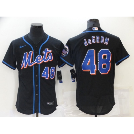 Men Nike New York Mets 48 Jacob deGrom Black Home Stitched Baseball Jersey Men Nike New York Mets 48 Jacob deGrom Black Home Stitched Baseball Jersey
