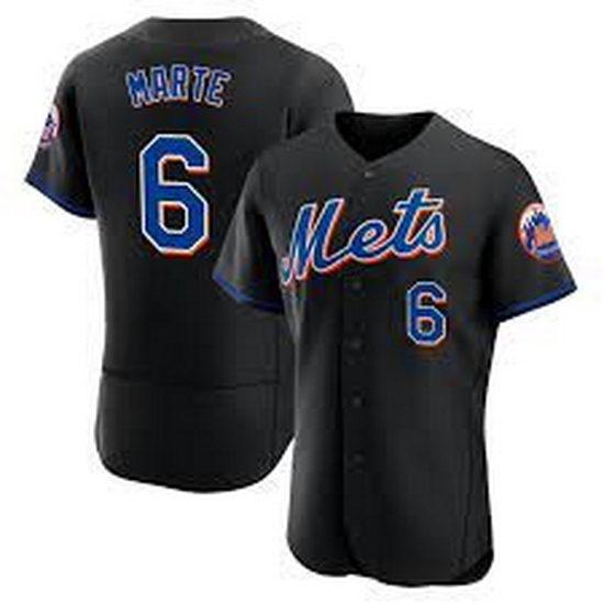 Men Nike New York Mets 6 Starling Marte Black Flex Base Stitched MLB Jersey Men Nike New York Mets 6 Starling Marte Black Flex Base Stitched MLB Jersey