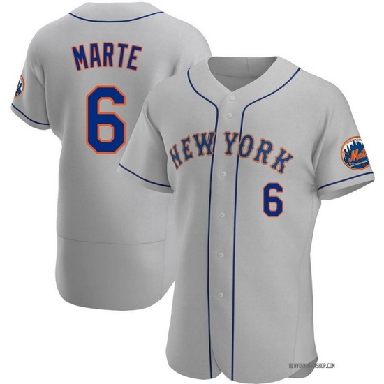 Men Nike New York Mets 6 Starling Marte Gray Flex Base Stitched MLB Jersey Men Nike New York Mets 6 Starling Marte Gray Flex Base Stitched MLB Jersey