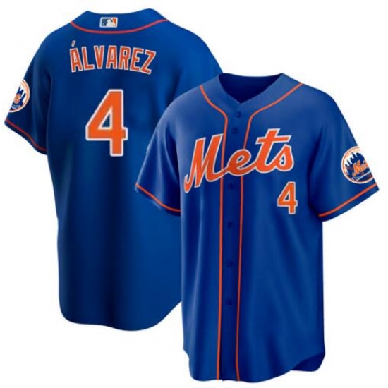 Men Nike New York Mets Francisco Alvarez #4 Blue Stitched MLB jersey Men Nike New York Mets Francisco Alvarez #4 Blue Stitched MLB jersey