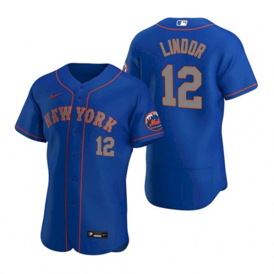 Men Nike New York Mets Francisco Lindor Blue Flex Base Stitched Jersey II Men Nike New York Mets Francisco Lindor Blue Flex Base Stitched Jersey II