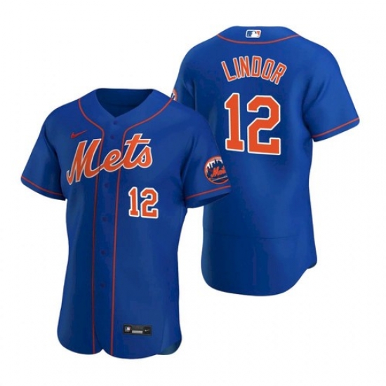 Men Nike New York Mets Francisco Lindor Blue Flex Base Stitched Jersey Men Nike New York Mets Francisco Lindor Blue Flex Base Stitched Jersey