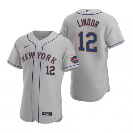 Men Nike New York Mets Francisco Lindor Grey Flex Base Stitched Jersey Men Nike New York Mets Francisco Lindor Grey Flex Base Stitched Jersey
