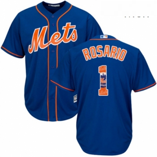 Mens Majestic New York Mets 1 Amed Rosario Authentic Royal Blue Team Logo Fashion Cool Base MLB Jersey Mens Majestic New York Mets 1 Amed Rosario Authentic Royal Blue Team Logo Fashion Cool Base MLB Jersey
