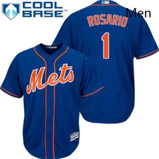 Mens Majestic New York Mets 1 Amed Rosario Replica Royal Blue Alternate Home Cool Base MLB Jersey Mens Majestic New York Mets 1 Amed Rosario Replica Royal Blue Alternate Home Cool Base MLB Jersey