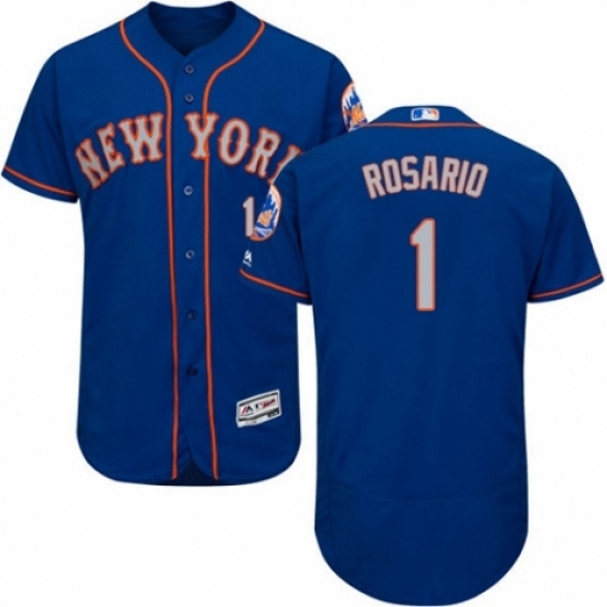 Mens Majestic New York Mets 1 Amed Rosario RoyalGray Alternate Flex Base Authentic Collection MLB Jersey Mens Majestic New York Mets 1 Amed Rosario RoyalGray Alternate Flex Base Authentic Collection MLB Jersey