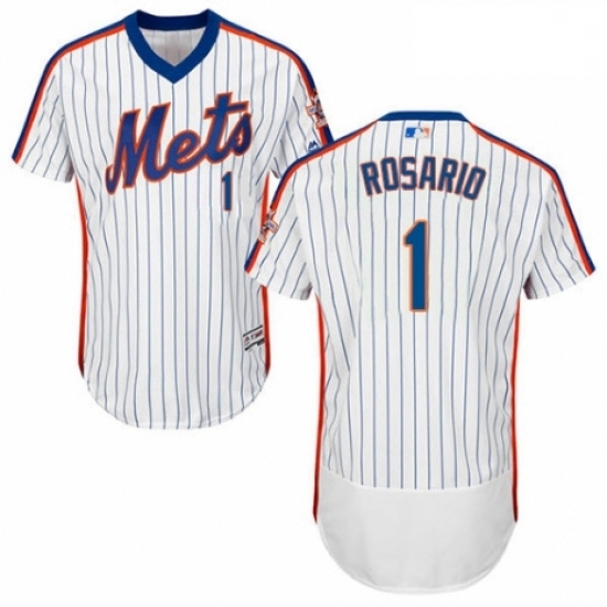 Mens Majestic New York Mets 1 Amed Rosario White Alternate Flex Base Authentic Collection MLB Jersey Mens Majestic New York Mets 1 Amed Rosario White Alternate Flex Base Authentic Collection MLB Jersey