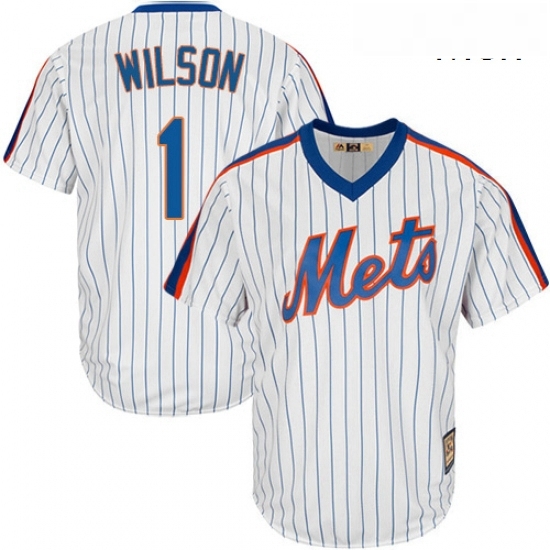 Mens Majestic New York Mets 1 Mookie Wilson Replica White Cooperstown MLB Jersey Mens Majestic New York Mets 1 Mookie Wilson Replica White Cooperstown MLB Jersey