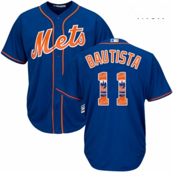 Mens Majestic New York Mets 11 Jose Bautista Authentic Royal Blue Team Logo Fashion Cool Base MLB Jersey Mens Majestic New York Mets 11 Jose Bautista Authentic Royal Blue Team Logo Fashion Cool Base MLB Jersey