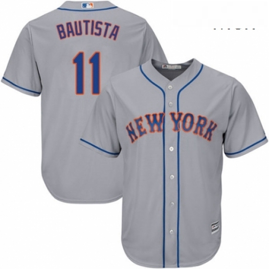 Mens Majestic New York Mets 11 Jose Bautista Replica Grey Road Cool Base MLB Jersey Mens Majestic New York Mets 11 Jose Bautista Replica Grey Road Cool Base MLB Jersey