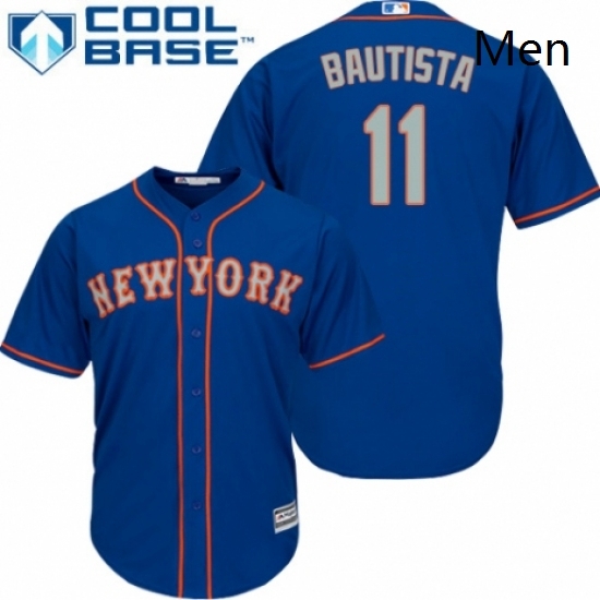 Mens Majestic New York Mets 11 Jose Bautista Replica Royal Blue Alternate Road Cool Base MLB Jersey Mens Majestic New York Mets 11 Jose Bautista Replica Royal Blue Alternate Road Cool Base MLB Jersey