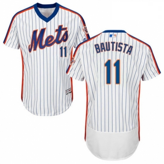 Mens Majestic New York Mets 11 Jose Bautista White Alternate Flex Base Authentic Collection MLB Jersey Mens Majestic New York Mets 11 Jose Bautista White Alternate Flex Base Authentic Collection MLB Jersey