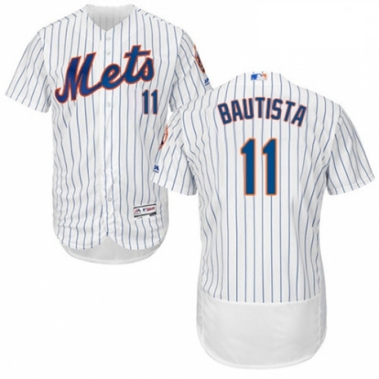 Mens Majestic New York Mets 11 Jose Bautista White Home Flex Base Authentic Collection MLB Jersey Mens Majestic New York Mets 11 Jose Bautista White Home Flex Base Authentic Collection MLB Jersey