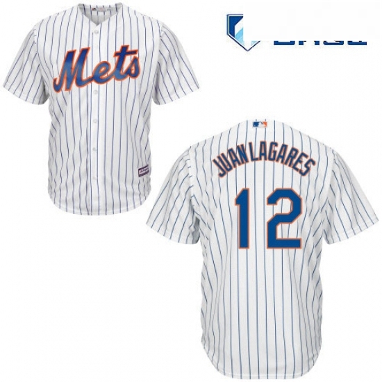Mens Majestic New York Mets 12 Juan Lagares Replica White Home Cool Base MLB Jersey Mens Majestic New York Mets 12 Juan Lagares Replica White Home Cool Base MLB Jersey