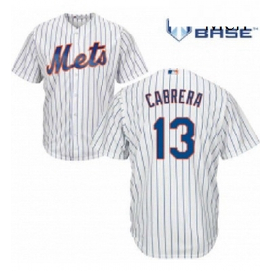 Mens Majestic New York Mets 13 Asdrubal Cabrera Replica White Home Cool Base MLB Jersey Mens Majestic New York Mets 13 Asdrubal Cabrera Replica White Home Cool Base MLB Jersey