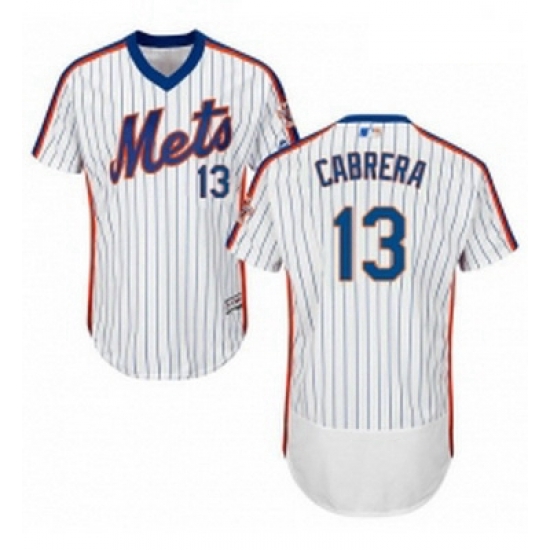 Mens Majestic New York Mets 13 Asdrubal Cabrera White Alternate Flex Base Authentic Collection MLB Jersey Mens Majestic New York Mets 13 Asdrubal Cabrera White Alternate Flex Base Authentic Collection MLB Jersey