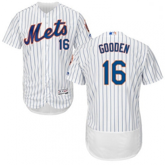 Mens Majestic New York Mets 16 Dwight Gooden White Home Flex Base Authentic Collection MLB Jersey Mens Majestic New York Mets 16 Dwight Gooden White Home Flex Base Authentic Collection MLB Jersey
