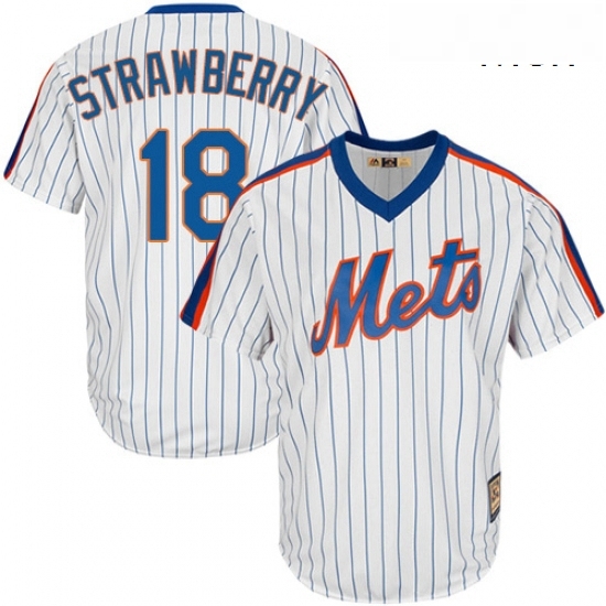 Mens Majestic New York Mets 18 Darryl Strawberry Authentic White Cooperstown MLB Jersey Mens Majestic New York Mets 18 Darryl Strawberry Authentic White Cooperstown MLB Jersey