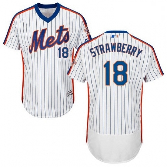Mens Majestic New York Mets 18 Darryl Strawberry White Alternate Flex Base Authentic Collection MLB Jersey Mens Majestic New York Mets 18 Darryl Strawberry White Alternate Flex Base Authentic Collection MLB Jersey
