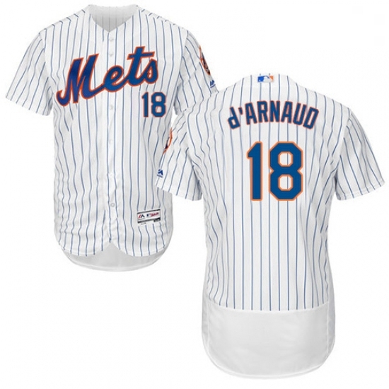 Mens Majestic New York Mets 18 Travis dArnaud White Flexbase Authentic Collection MLB Jersey Mens Majestic New York Mets 18 Travis dArnaud White Flexbase Authentic Collection MLB Jersey