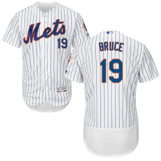 Mens Majestic New York Mets 19 Jay Bruce White Home Flex Base Authentic Collection MLB Jersey Mens Majestic New York Mets 19 Jay Bruce White Home Flex Base Authentic Collection MLB Jersey
