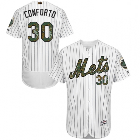Mens Majestic New York Mets 30 Michael Conforto Authentic White 2016 Memorial Day Fashion Flex Base MLB Jersey Mens Majestic New York Mets 30 Michael Conforto Authentic White 2016 Memorial Day Fashion Flex Base MLB Jersey