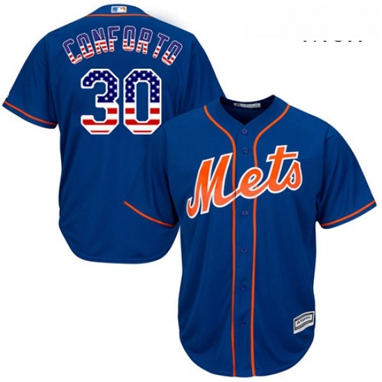 Mens Majestic New York Mets 30 Michael Conforto Replica Royal Blue USA Flag Fashion MLB Jersey Mens Majestic New York Mets 30 Michael Conforto Replica Royal Blue USA Flag Fashion MLB Jersey