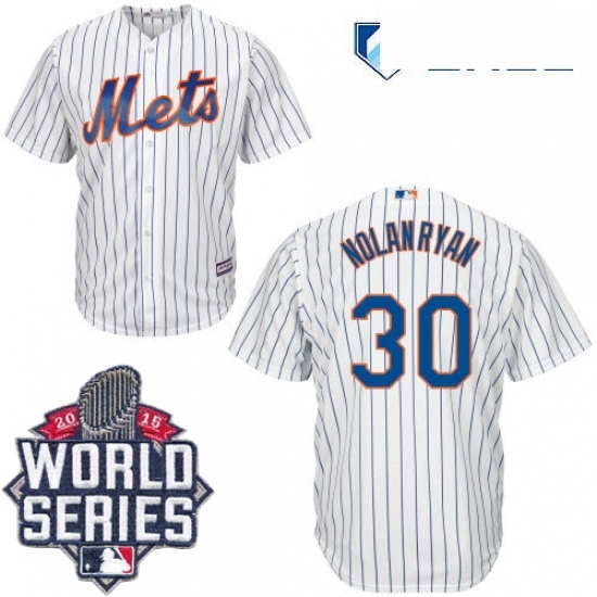 Mens Majestic New York Mets 30 Nolan Ryan Authentic White Home Cool Base 2015 World Series MLB Jersey Mens Majestic New York Mets 30 Nolan Ryan Authentic White Home Cool Base 2015 World Series MLB Jersey