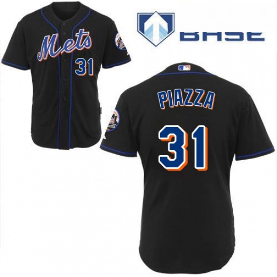 Mens Majestic New York Mets 31 Mike Piazza Replica Black Cool Base MLB Jersey Mens Majestic New York Mets 31 Mike Piazza Replica Black Cool Base MLB Jersey