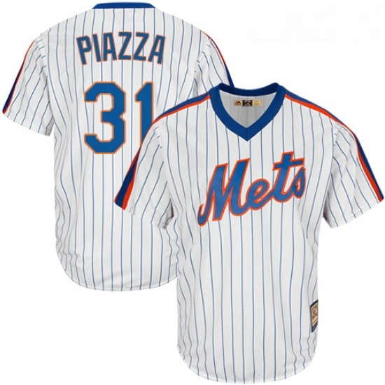 Mens Majestic New York Mets 31 Mike Piazza Replica White Cooperstown MLB Jersey Mens Majestic New York Mets 31 Mike Piazza Replica White Cooperstown MLB Jersey