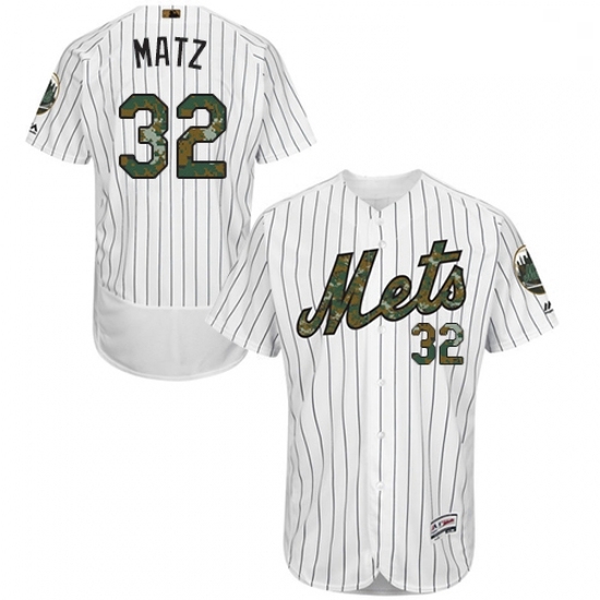 Mens Majestic New York Mets 32 Steven Matz Authentic White 2016 Memorial Day Fashion Flex Base MLB Jersey Mens Majestic New York Mets 32 Steven Matz Authentic White 2016 Memorial Day Fashion Flex Base MLB Jersey