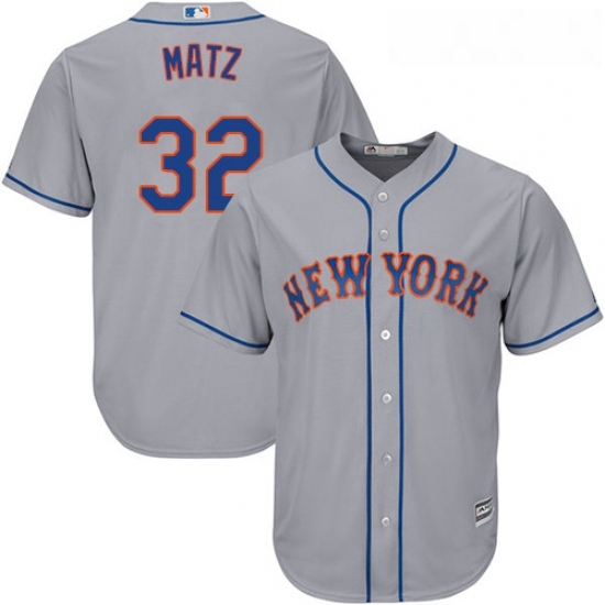 Mens Majestic New York Mets 32 Steven Matz Replica Grey Road Cool Base MLB Jersey Mens Majestic New York Mets 32 Steven Matz Replica Grey Road Cool Base MLB Jersey