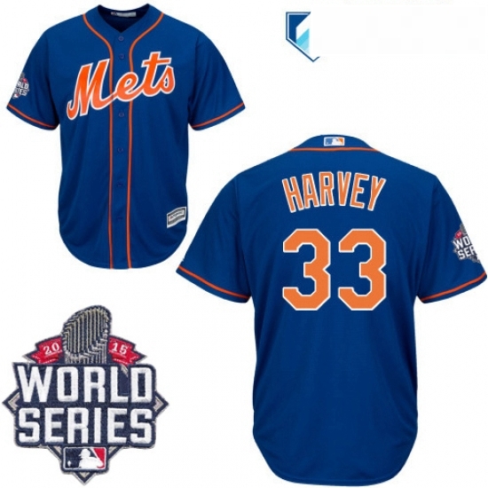 Mens Majestic New York Mets 33 Matt Harvey Authentic Royal Blue Alternate Home Cool Base 2015 World Series MLB Jersey Mens Majestic New York Mets 33 Matt Harvey Authentic Royal Blue Alternate Home Cool Base 2015 World Series MLB Jersey