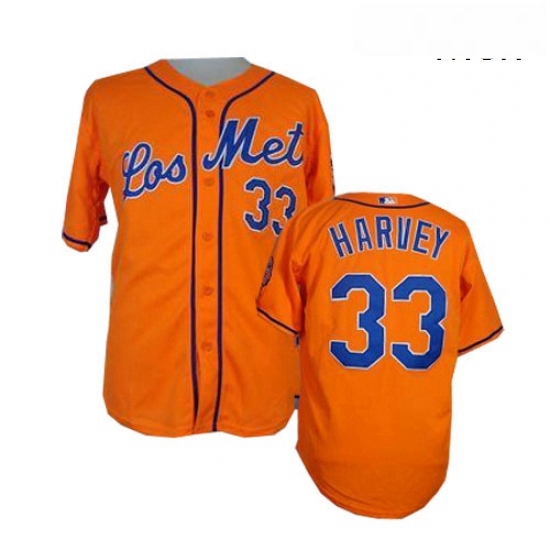 Mens Majestic New York Mets 33 Matt Harvey Replica Orange Los Mets Cool Base MLB Jersey Mens Majestic New York Mets 33 Matt Harvey Replica Orange Los Mets Cool Base MLB Jersey