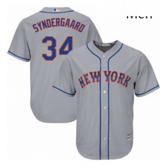 Mens Majestic New York Mets 34 Noah Syndergaard Replica Grey Road Cool Base MLB Jersey Mens Majestic New York Mets 34 Noah Syndergaard Replica Grey Road Cool Base MLB Jersey