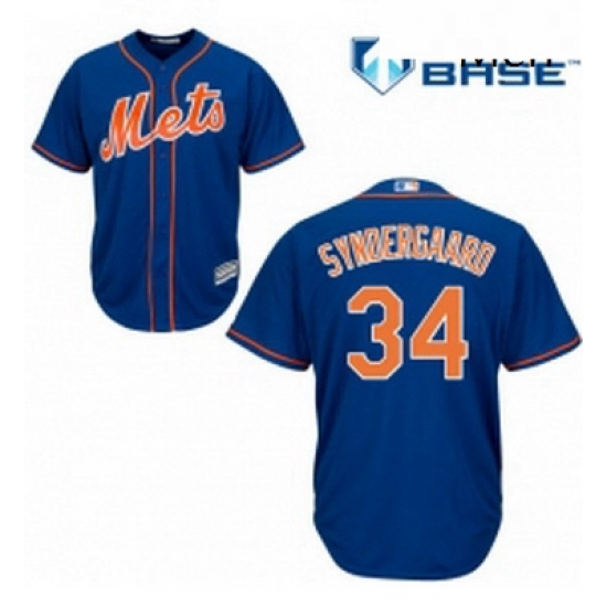 Mens Majestic New York Mets 34 Noah Syndergaard Replica Royal Blue Alternate Home Cool Base MLB Jersey Mens Majestic New York Mets 34 Noah Syndergaard Replica Royal Blue Alternate Home Cool Base MLB Jersey