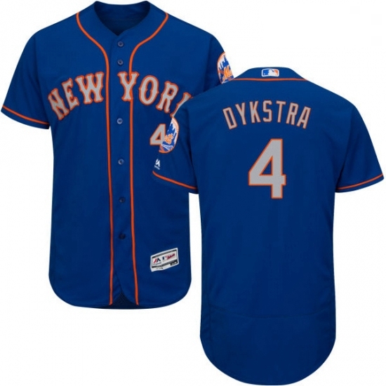 Mens Majestic New York Mets 4 Lenny Dykstra RoyalGray Alternate Flex Base Authentic Collection MLB Jersey Mens Majestic New York Mets 4 Lenny Dykstra RoyalGray Alternate Flex Base Authentic Collection MLB Jersey