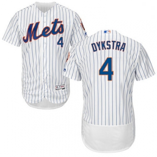 Mens Majestic New York Mets 4 Lenny Dykstra White Home Flex Base Authentic Collection MLB Jersey Mens Majestic New York Mets 4 Lenny Dykstra White Home Flex Base Authentic Collection MLB Jersey