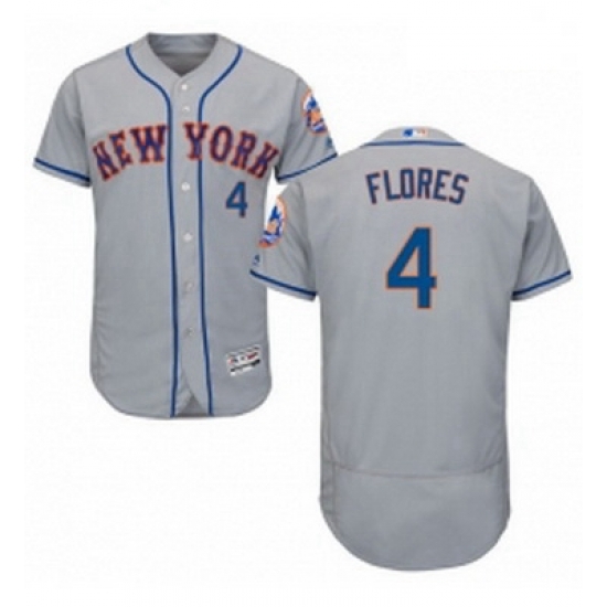 Mens Majestic New York Mets 4 Wilmer Flores Grey Road Flex Base Authentic Collection MLB Jersey Mens Majestic New York Mets 4 Wilmer Flores Grey Road Flex Base Authentic Collection MLB Jersey