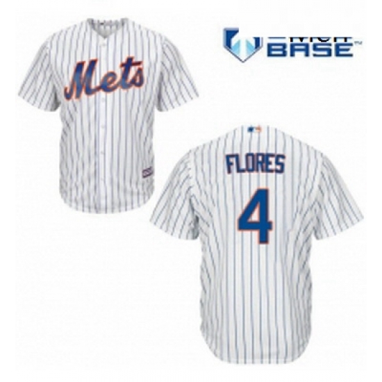 Mens Majestic New York Mets 4 Wilmer Flores Replica White Home Cool Base MLB Jersey Mens Majestic New York Mets 4 Wilmer Flores Replica White Home Cool Base MLB Jersey